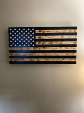 Load image into Gallery viewer, Rustic Charred Wood American Flag (Black & White)