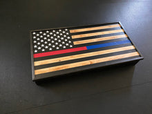 Load image into Gallery viewer, Rustic Wood Flag Gun Concealment Cabinet