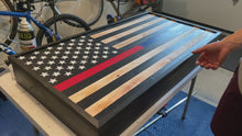 Load and play video in Gallery viewer, Rustic Wood Flag Gun Concealment Cabinet