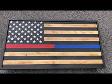 Load and play video in Gallery viewer, Rustic Wood Flag Gun Concealment Cabinet