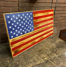 Load image into Gallery viewer, Framed Rustic American Flag
