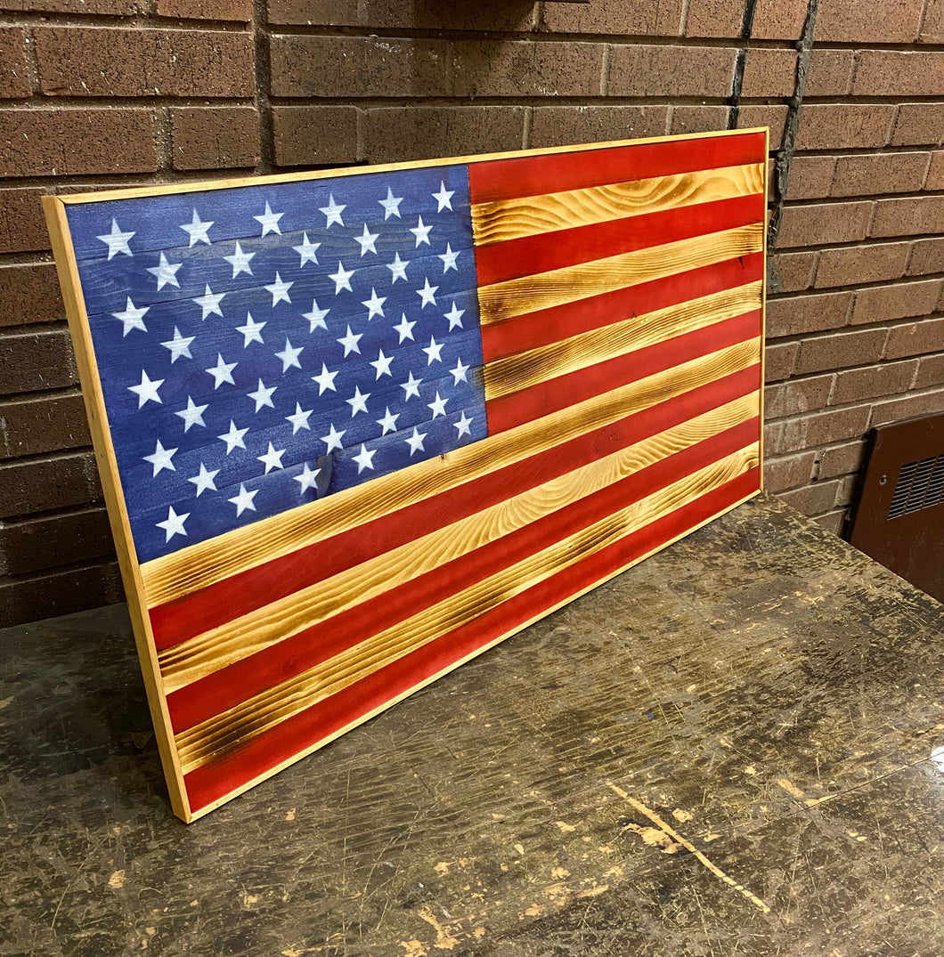 Framed Rustic American Flag