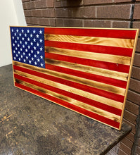Load image into Gallery viewer, Framed Rustic American Flag
