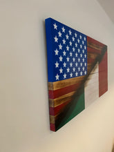 Load image into Gallery viewer, Italian American Rustic Wood Flag
