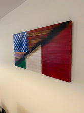 Load image into Gallery viewer, Italian American Rustic Wood Flag
