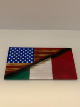 Load image into Gallery viewer, Italian American Rustic Wood Flag
