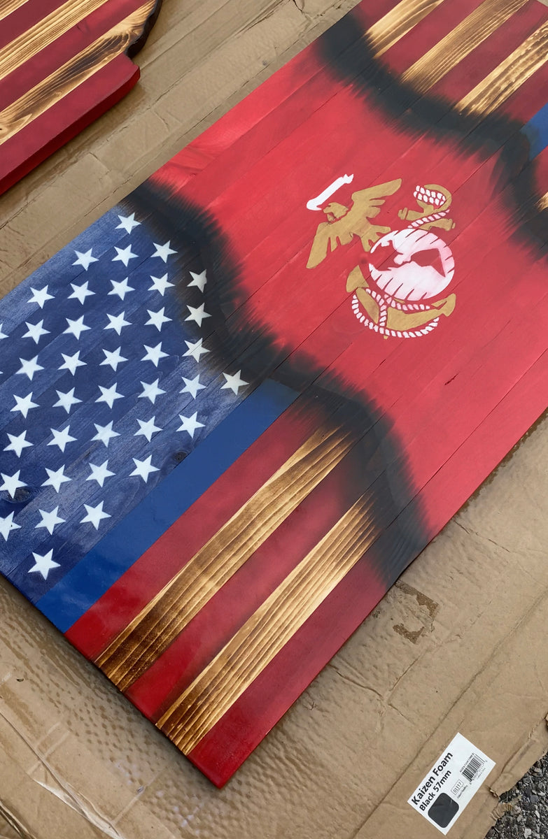 Rustic American Super Charred/Military Flag – Rustic Woods